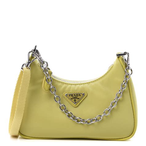 prada nylon mini bag yellow